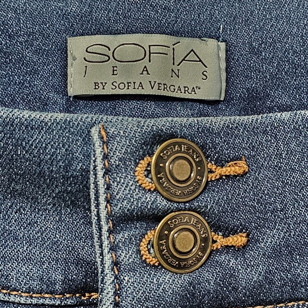 Sofia by Sofia Vergara Margot Wide Leg Jeans Women's Sz 12 Stretch High Rise NWT - Picture 5 of 11
